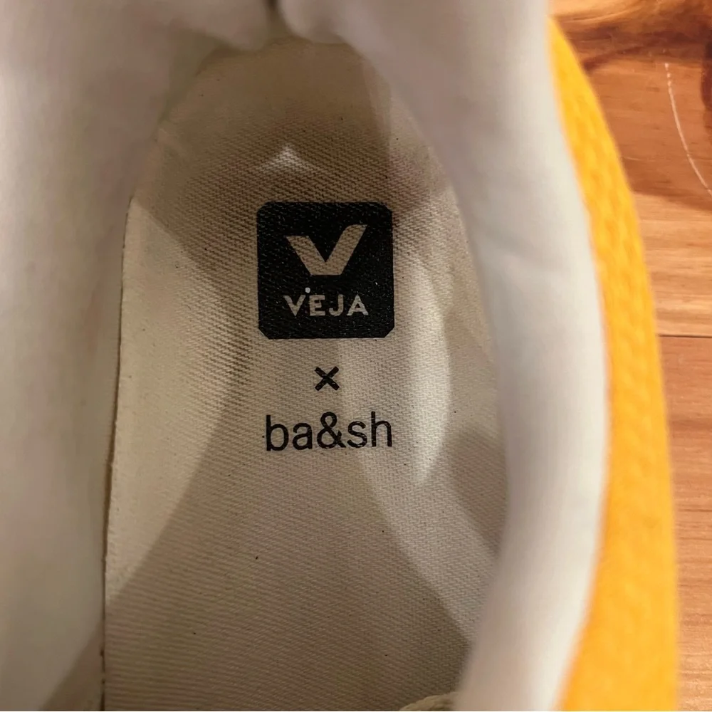 Veja X Ba&sh Shoes Womens 8.5 Yellow Alveomesh Ouro Pierre Athletic Sneakers